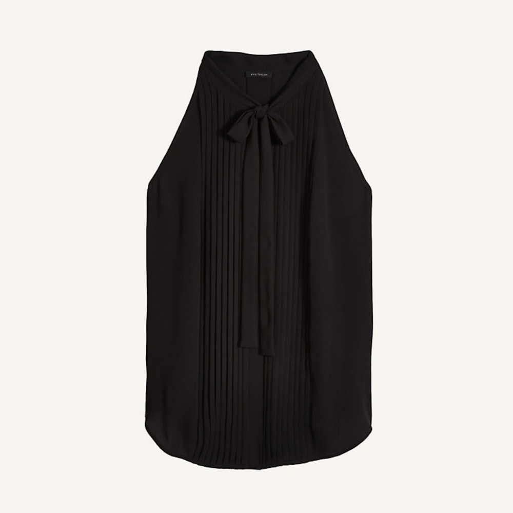Ann Taylor Pleated Tie Neck Halter Shell - Picture 16 of 16